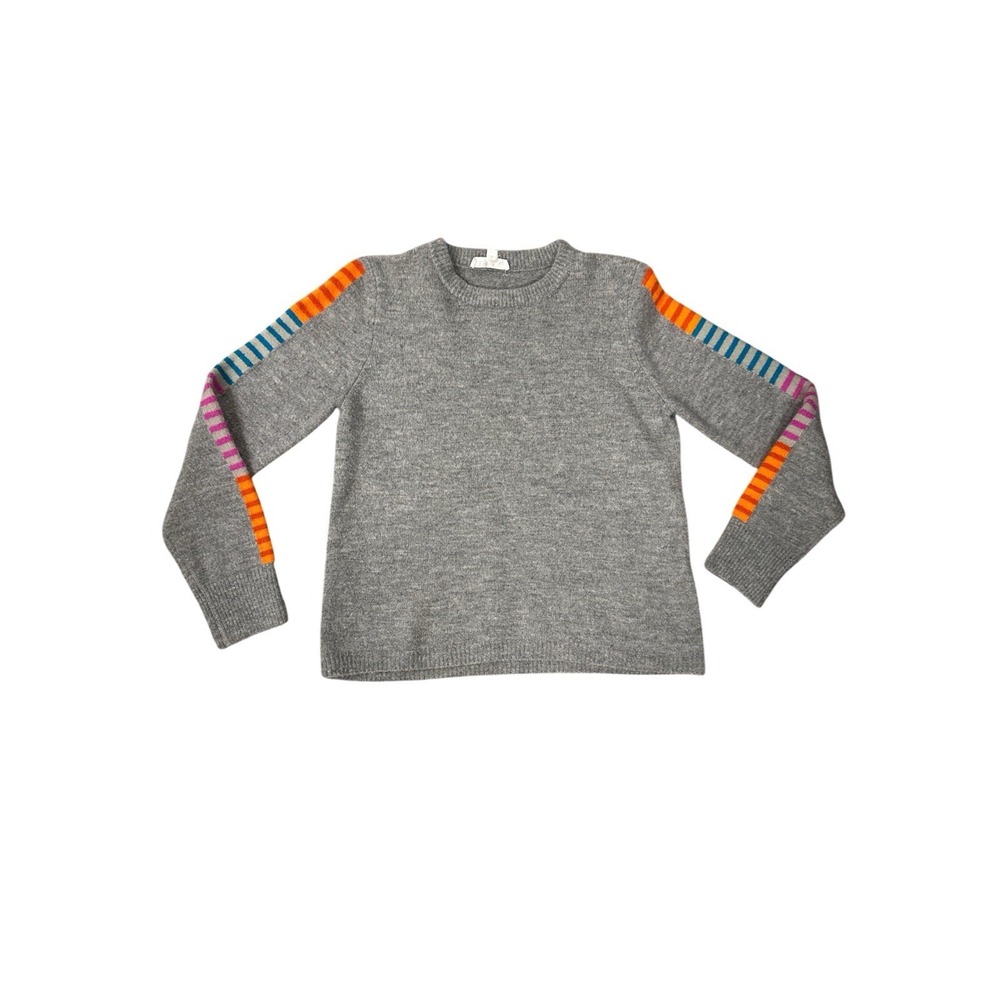 THML Women's Sz S gray sweater‎ multicolored stripes